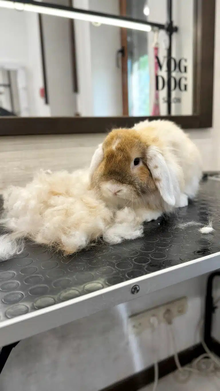 Кролик не розуміє, як так багато шерсті можна було прибрати