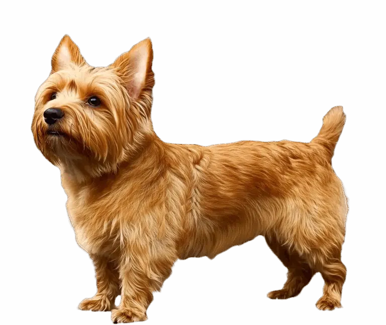 Норвіч тер'єр з золотою шерстю та коротким хвостиком